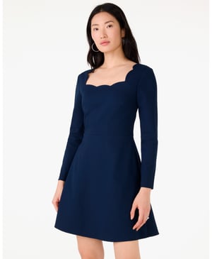 Scalloped Ponte Dress