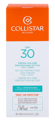 Collistar Sun Tan Active Protection Tanning Cream for Sensitive Skin SPF30
