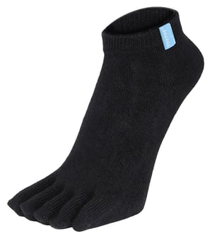 TOETOE - Mens & Ladies Essential Moisture Wicking Cotton Ankle Toe Socks - Black