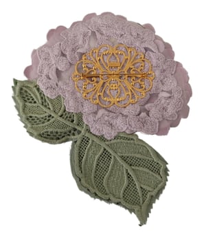 Dolce & Gabbana Lila Blommig Guldton Messing Brosch för Kvinnor