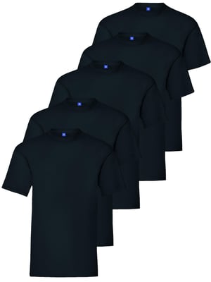 Kruze | T-shirt med rund hals för män (5-pack) - Marin