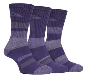 3 Pairs Ladies Anti Blister Cotton Hiking Socks with Padded Sole