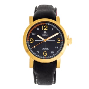 Shield Berge lederen band heren duikhorloge
