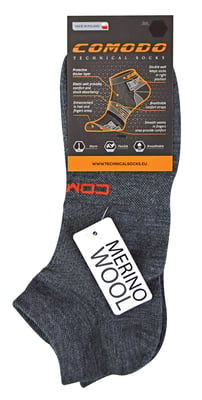 Comodo - Unisex Merino Wool Running Socks | Lightweight Sport Socks - Dark Grey
