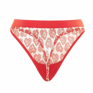 Nicce Contrasterende Wit/Rode Dames AOP Hart String Ondergoed 211 2 15 10 0469
