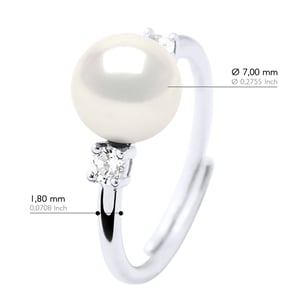 Ring Sieraden - Echte Gekweekte Zoetwaterparel Rond 7-8 mm