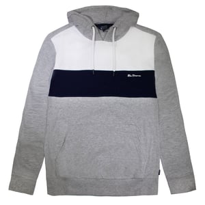 Ben Sherman Panelled Mens Grey Hoodie