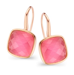 Orphelia 'Isabella' Dames 925 Sterling Zilveren Hang oorbellen - Roze ZO-7198/PI