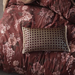 Linen House Taira Fringed Geometric Cushion Cover