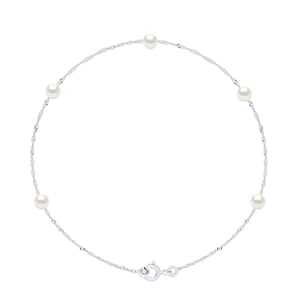 Armband - 5 Echte Gecultiveerde Zoetwaterperlen Rond 4-5 mm