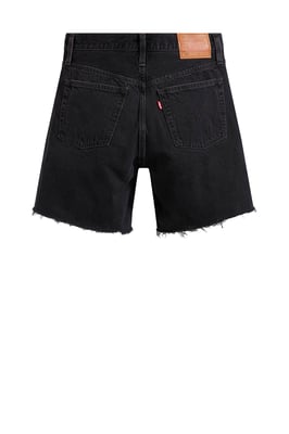 Levi's 501 high waist straight fit short black denim