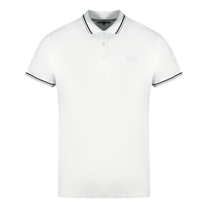 Cavalli Class Twinned Tipped Collar White Polo Shirt