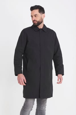 Carter & Jones Fleece Lined Raincoat in Black