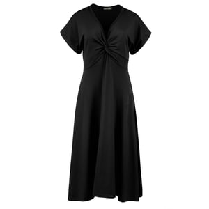 Zwarte midi-jurk met vlinderstrik