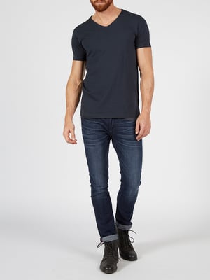 Petrol Industries - Heren 2-pack Basic T-shirts V-Hals  - Blauw
