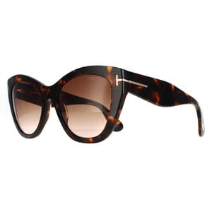 Tom Ford Cat Eye Dam Dark Havana Brown Gradient FT0940 Cara Solglasögon
