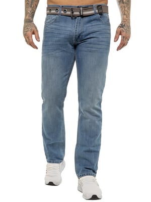 Enzo | Heren Designer Regular Fit Denim Jeans -Lichtblauw