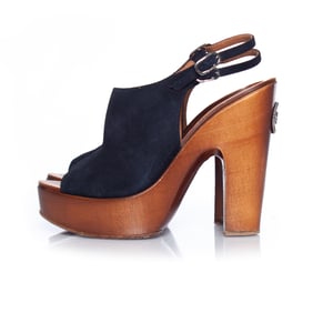 Houten platform open teen klompen