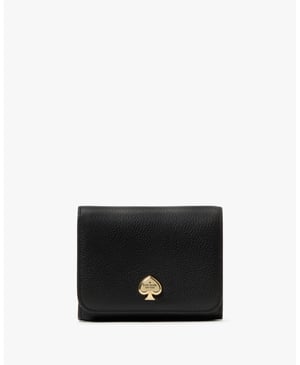 Kayla Pebbled Leather Small L-Zip Wallet