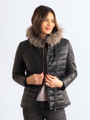Ennerdale Quilted Leather Jacket in Black