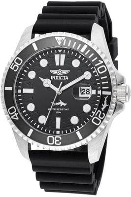 Invicta Pro Diver 47161 Heren Horloge - Quartz Uurwerk - Roestvrij Staal met zwarte Wijzerplaat - 43mm
