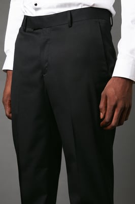 Skinny Fit Black Tuxedo Suit Trouser