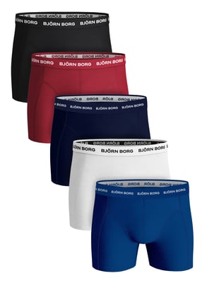 Björn Borg- 5 Par Herr Boxer Briefs | Bomull Stretch Boxers Shorts Underkläder - Blå / Röd