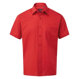 Premier Herenshirt met korte mouwen Popeline (Rood)