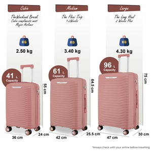 Harde schaal roze klassieke kofferset 8-wiel cabine TSA-bagagekoffer vakantie reizen