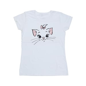 Disney Dames/Dames Klassiek Marie Face Pocket Katoenen T-Shirt (Wit)