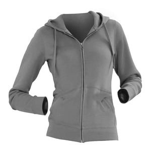 Russell Dames Premium Authentieke Hoodie met rits (3-laagse stof) (Licht Oxford)