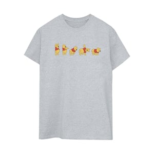 Disney Womens/Ladies Winnie The Pooh Stretching Cotton Boyfriend T-Shirt (Sports Grey)