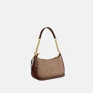 Teri Shoulder Bag in Signature Canvas with Chain Strap