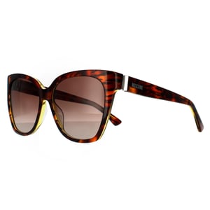 Moschino Vierkante Dames Havana Geel Bruin Verloop Zonnebril