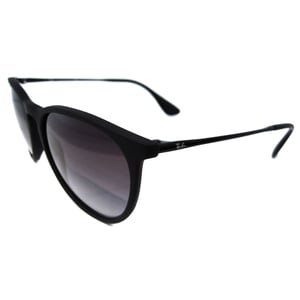 Ray-Ban Round Womens Rubberised Black Grey Gradient Sunglasses