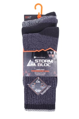 3 Pairs Ladies Lightweight Breathable Hiking Socks with Arch Support