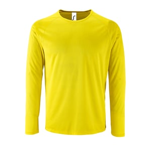 SOLS Heren Sportief T-Shirt met lange mouwen (Neon geel)