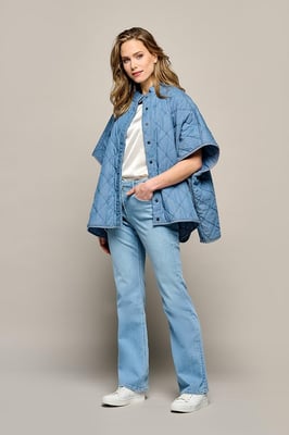 Dani Poncho Jacket Denim Blauw