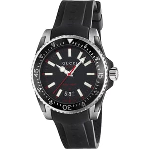 Gucci YA136303 Dive Svart urtavla Silikonband Herrklocka