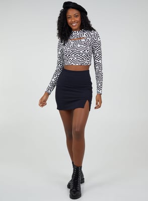 DEFIANT - Keyhole Geo Print Crop Top