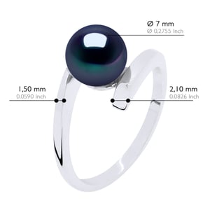 Ring Echte Cultiveerde Zoetwaterparel Rond 7-8 mm