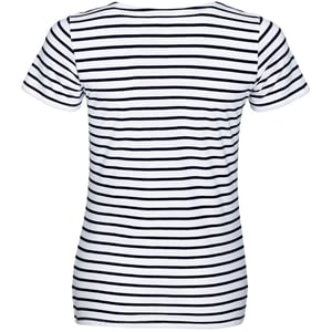 SOLS Dames/dames Miles Gestreept T-Shirt met korte mouwen (Wit/Zwaar)