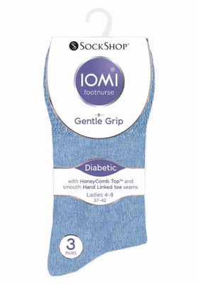 Ladies 6 pack non elastic diabetic socks with hand linked toe seams