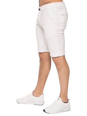 Enzo | Heren Slim Fit Stretch Chino Shorts - Wit