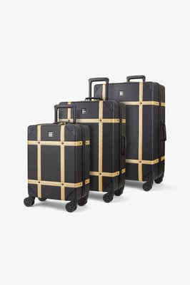 Hard Shell Gold Trunk Luggage Suitcase Set