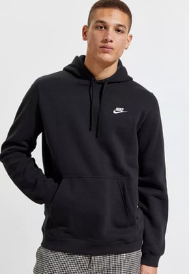 Nike Club pullover hoodie geborduurd logo in marineblauw