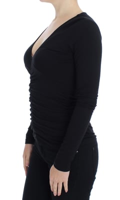 Versace Jeans Dam Svart Stretch Långärmad Tröja