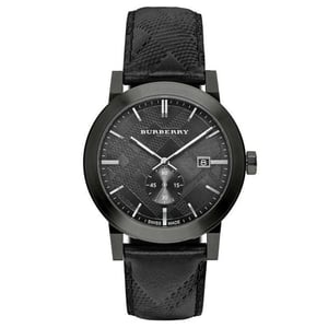 Burberry BU9906 City Svart läderarmband herrklocka