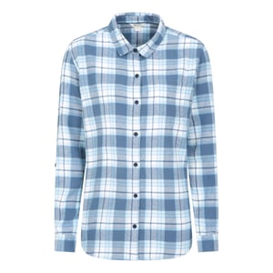 Mountain Warehouse Dames/Dames Balsem Geborsteld Flanellen Longline Shirt (Blauw)