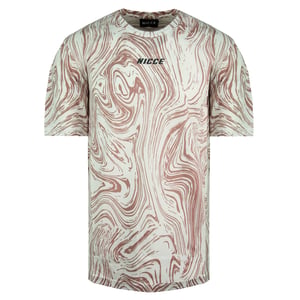 Nicce Korte Mouw Crew Neck Wit Roze Heren Ash T-Shirt 211 1 09 05 0338